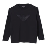 Emporio Armani Shirt Girocollo Tinta Unita con Logo per Bambino 6D4TJC BLU EMPORIO ARMANI 