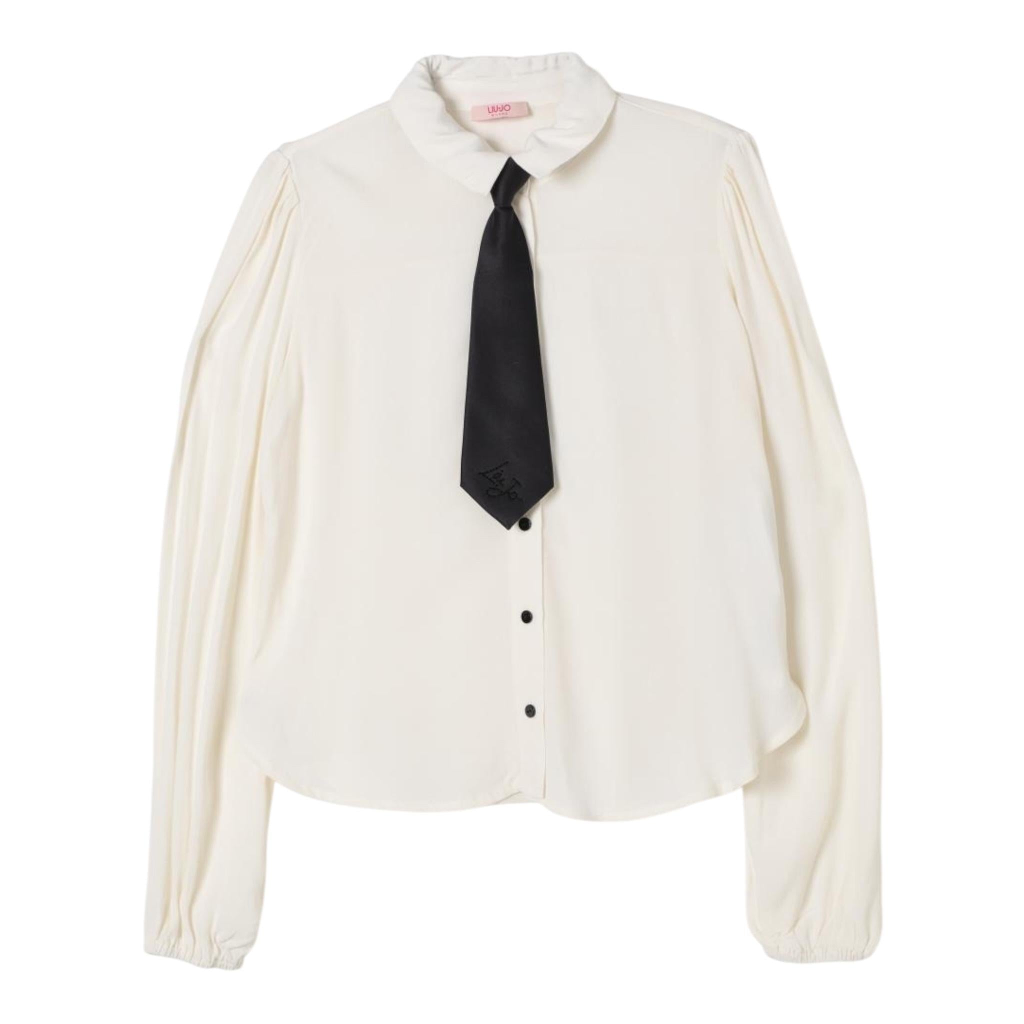 LIU JO camicia tinta unita con cravatta Panna per Bambina GF4065TS868 PANNA LIU JO 