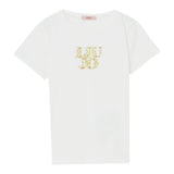 Liu Jo T-Shirt Girocollo Tinta Unita con Paillettes per Bambina GA5018 BIANCO LIU JO 