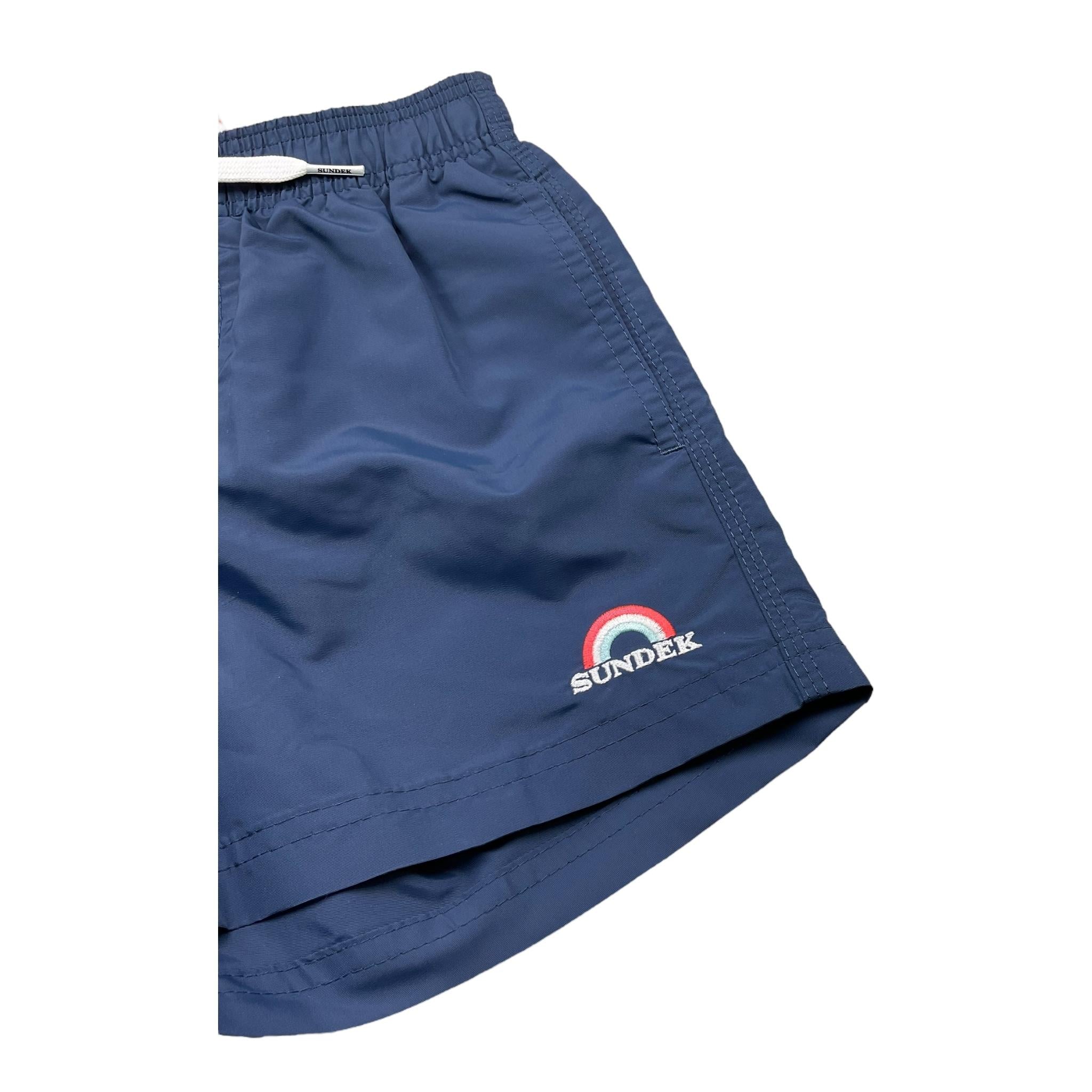 Sundek Costume Tinta Unita con Logo per Bambino B742BDTA100 BLU SUNDEK 