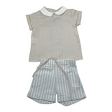 La Stupenderia Completo 2 Pezzi Camicia-Bermuda per Neonato TBCT57 BEIGE LA STUPENDERIA 