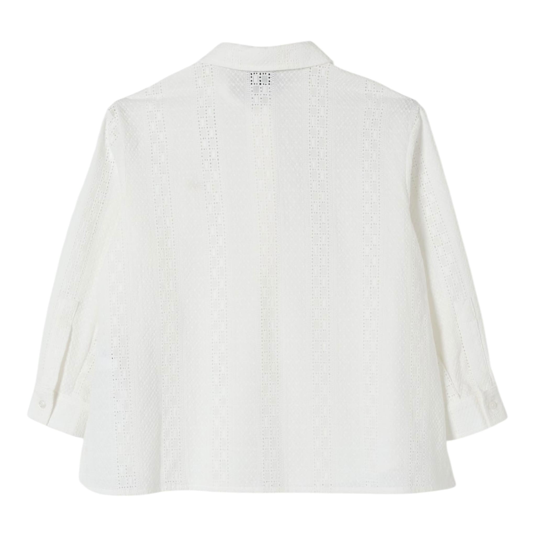 Fay Camicia Tinta Unita Traforata per Bambino FW5A20 BIANCO FAY 