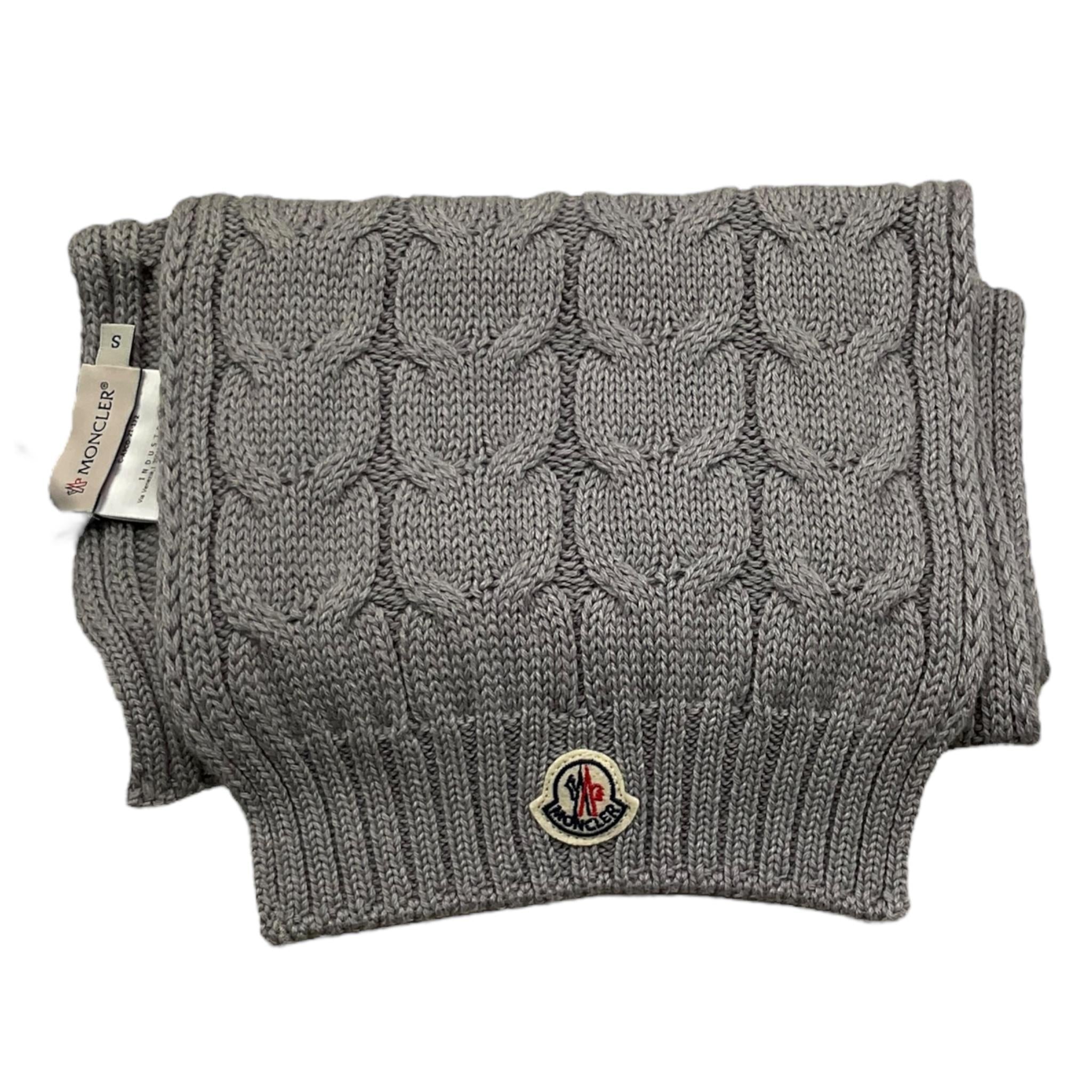 MONCLER sciarpa tinta unita cn logo Grigio per Bambino 3C7002004 GRIGIO MONCLER 