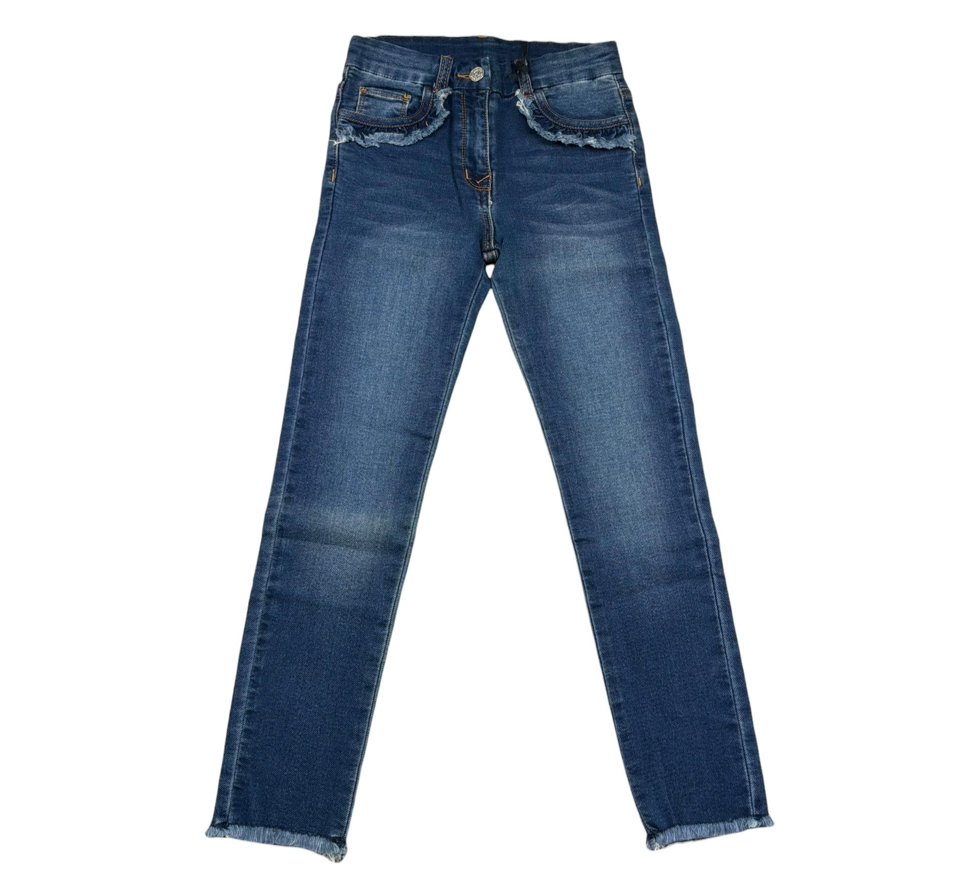 Monnalisa Jeans Tinta Unita con Brillantini per Bambina 191405R4 BLU MONNALISA 