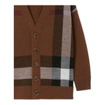 BURBERRY cardigan tinta unita con fantasia a righe Marrone per Bambino 8068400 MARRONE BURBERRY 