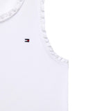Tommy Hilfiger Canotta Tinta Unita con Ricami per Bambina KG0KG08588X BIANCO TOMMY HILFIGER 