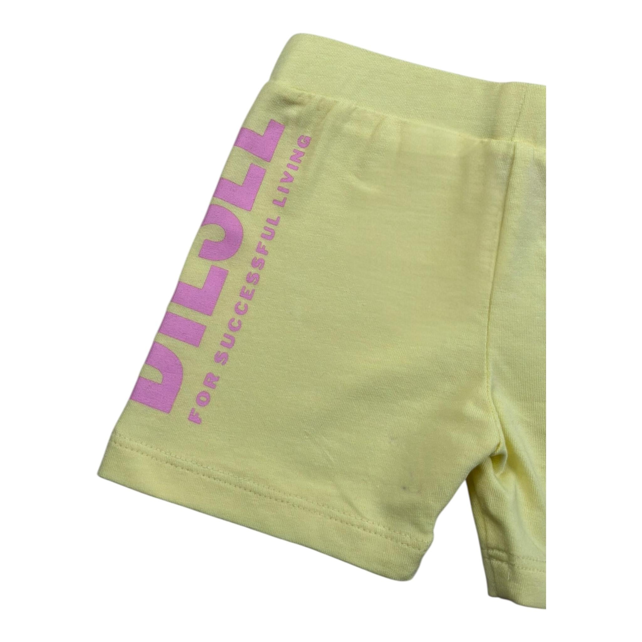 Diesel Short Tinta Unita con Stampa per Neonata K00365 GIALLO DIESEL 