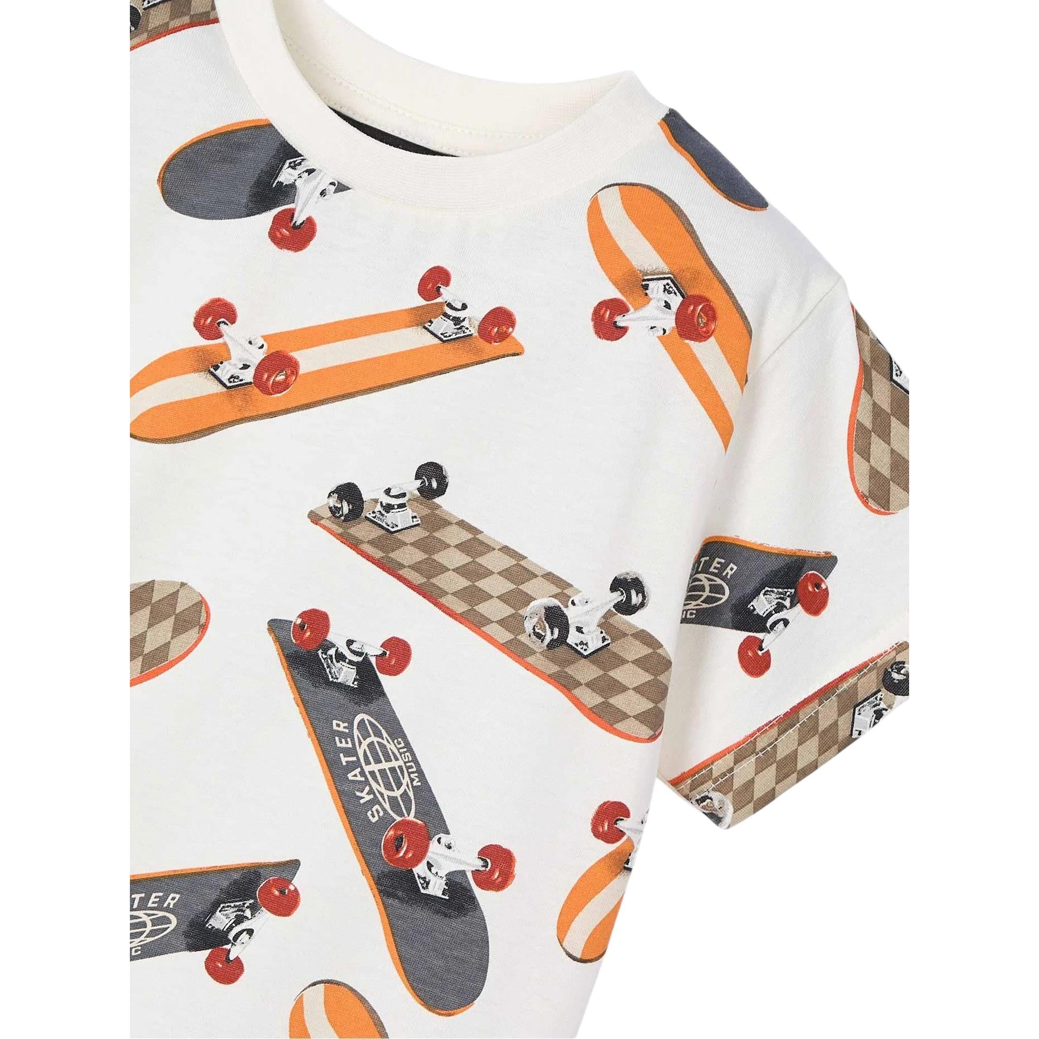 Mayoral T-Shirt Girocollo Tinta Unita con Stampa per Bambino 3038 PANNA MAYORAL 