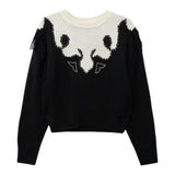 PATRIZIA PEPE maglia bicolore girocollo con fantasia Bianco/nero per Bambina 7K0046 BIANCO/NERO PATRIZIA PEPE 