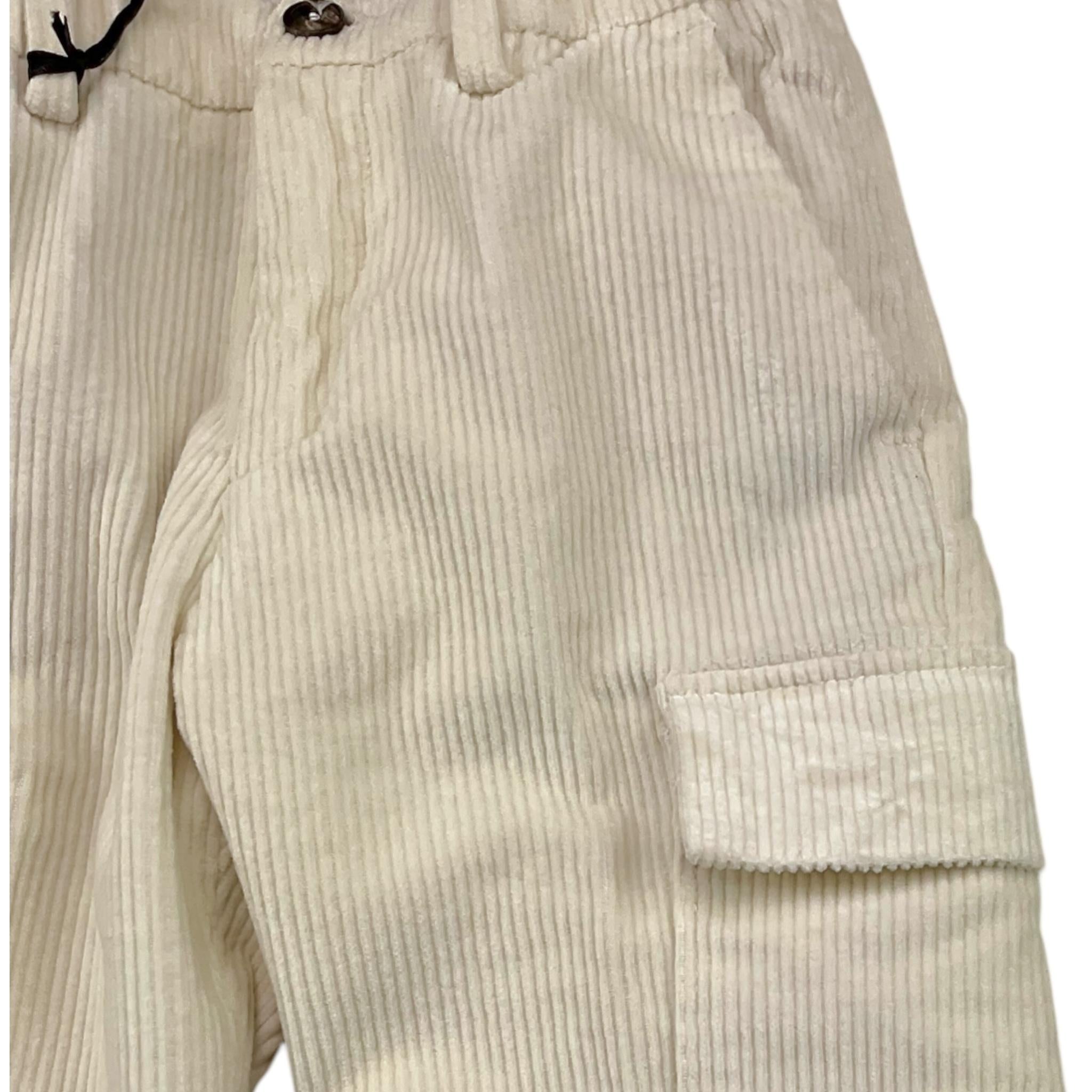 MICHAEL COAL pantalone tinta unita con tasconi a costine Panna per Bambino 3588F24 PANNA MICHAEL COAL 