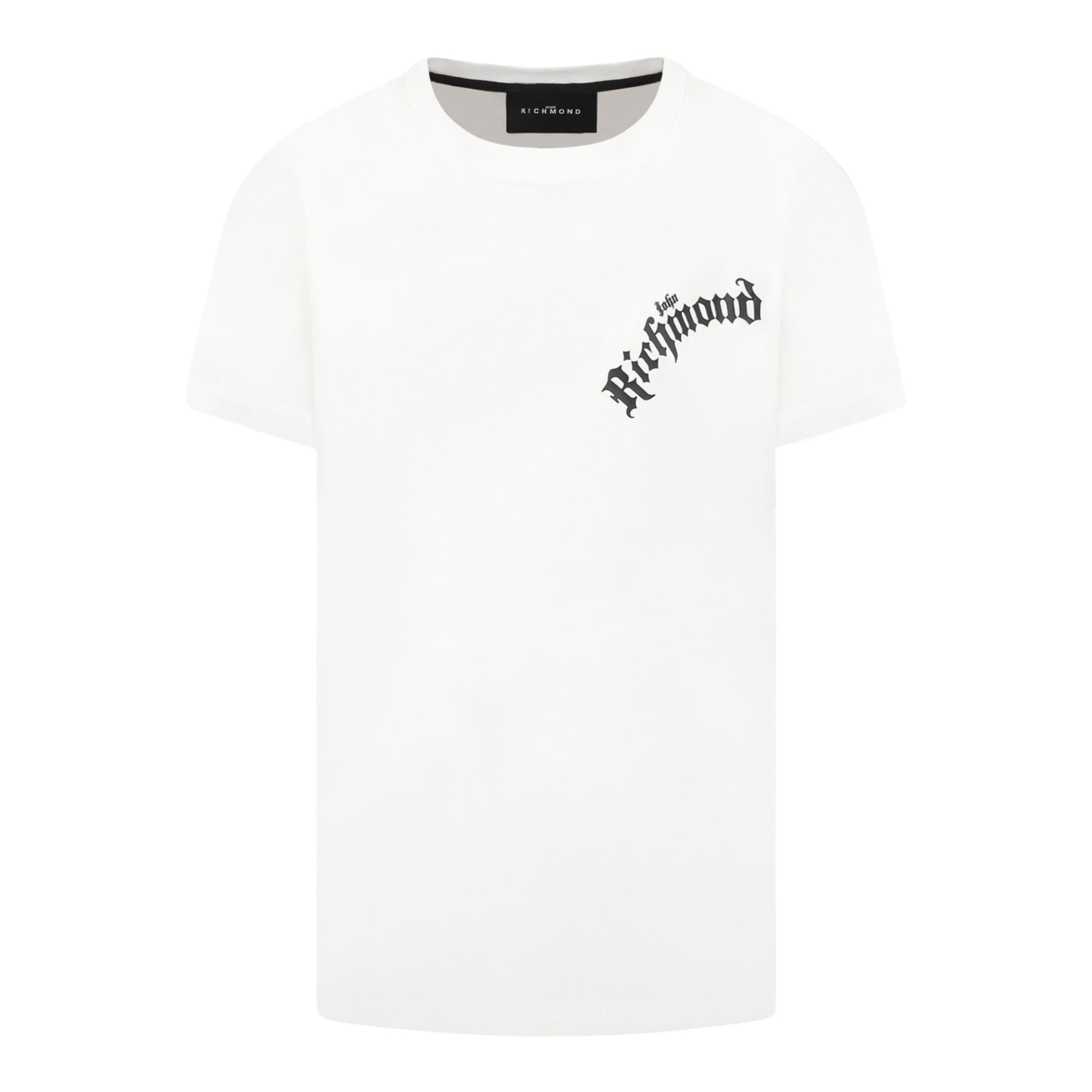 John Richmond T-Shirt Girocollo Tinta Unita con Stampa per Bambino RBP25057TS BIANCO JOHN RICHMOND 