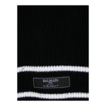 BALMAIN sciarpa tinta unita con stampa logo Nero per Bambino BV0P73 NERO BALMAIN 