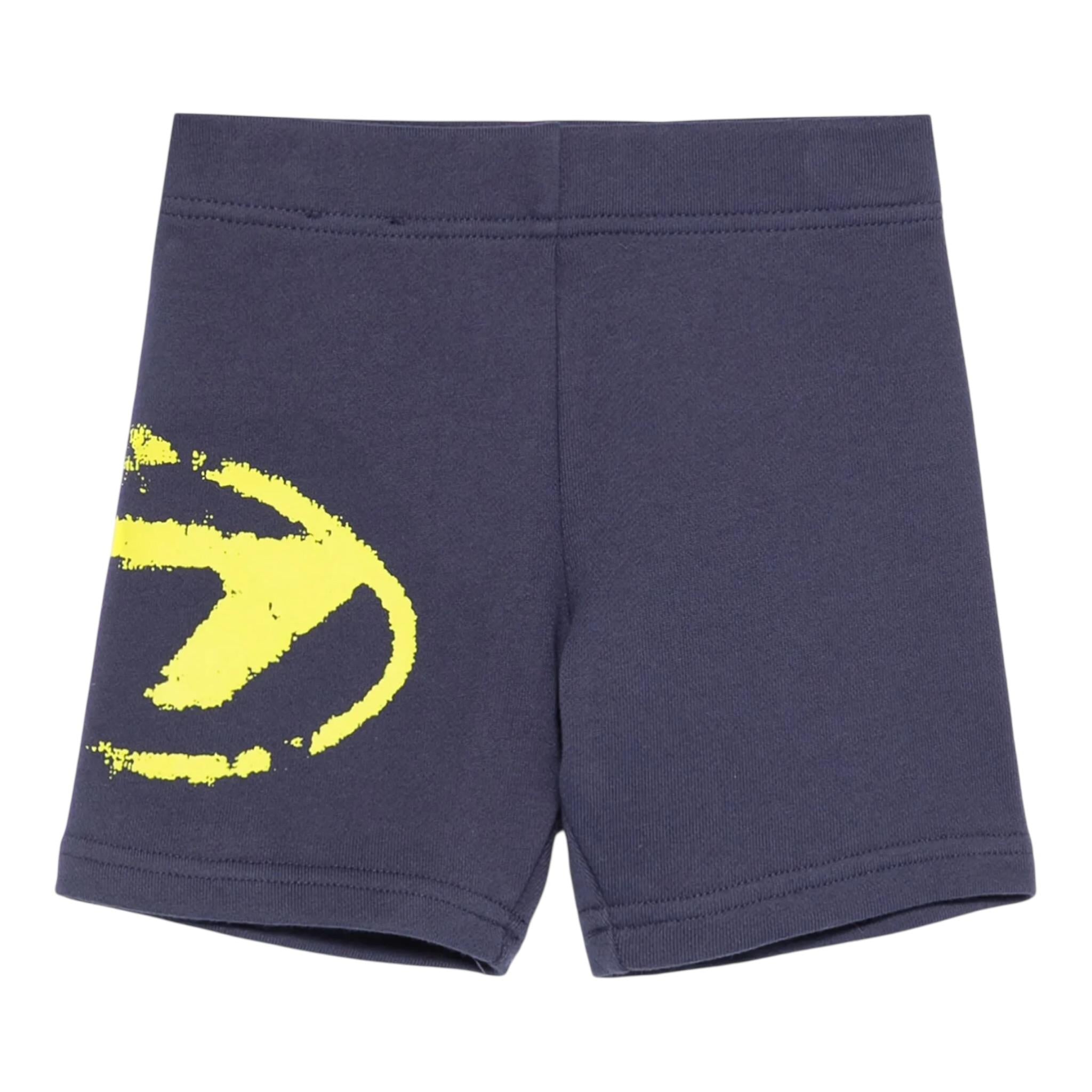 Diesel Bermuda In Felpa tinta unita con Logo Blu per Neonato K00630O BLU DIESEL 