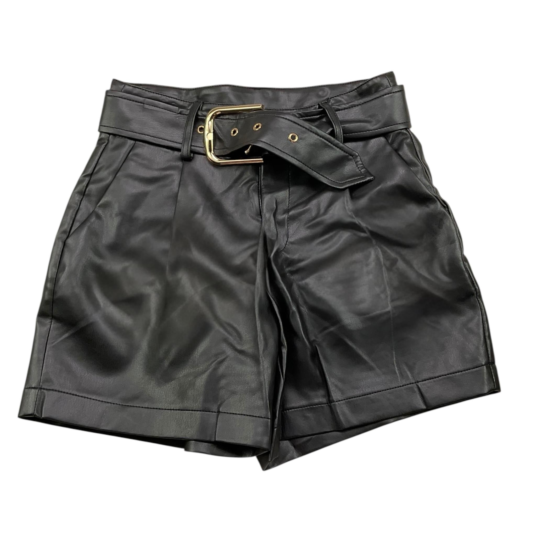 MARC ELLIS short tinta unita in ecopelle Nero per Bambina JMJSO00232 NERO MARC ELLIS 