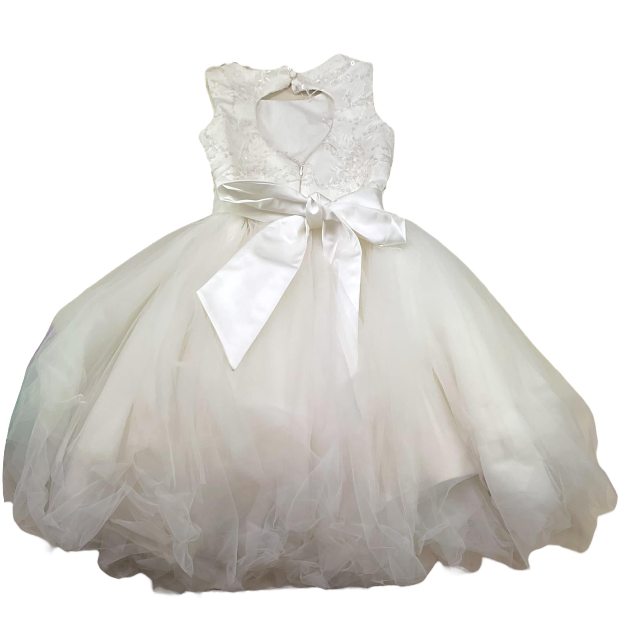 Gai Mattiolo Abito Cerimonia con Applicazioni Tinta Unita per Bambina GM150135A BIANCO GAI MATTIOLO 