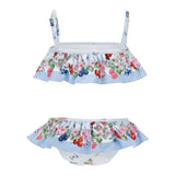 Monnalisa Costume 2 Pezzi Fascia-Slip Tinta Unita con Stampa per Bambina 19E077 AZZURRO MONNALISA 