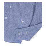 Emporio Armani Camicia Tinta Unita con Manica Lunga E Microfantasia per Bambino 3D4CJDX AZZURRO EMPORIO ARMANI 
