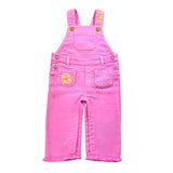Billieblush Salopette In Denim Tinta Unita Con Tasche Rosa Per Neonata