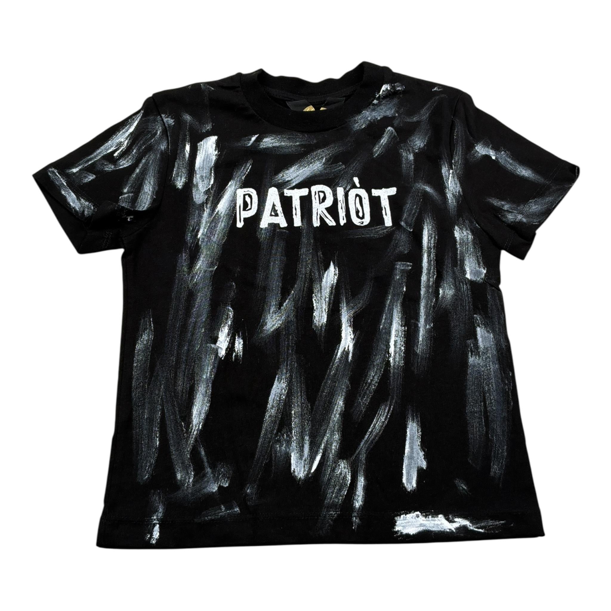 Patriot T-Shirt Girocollo tinta unita con Stampa Nero per Bambino 00714 NERO PATRIOT 
