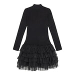 TWINSET abito tinta unita con tulle Nero per Bambina 242GJ3121XX NERO TWINSET 