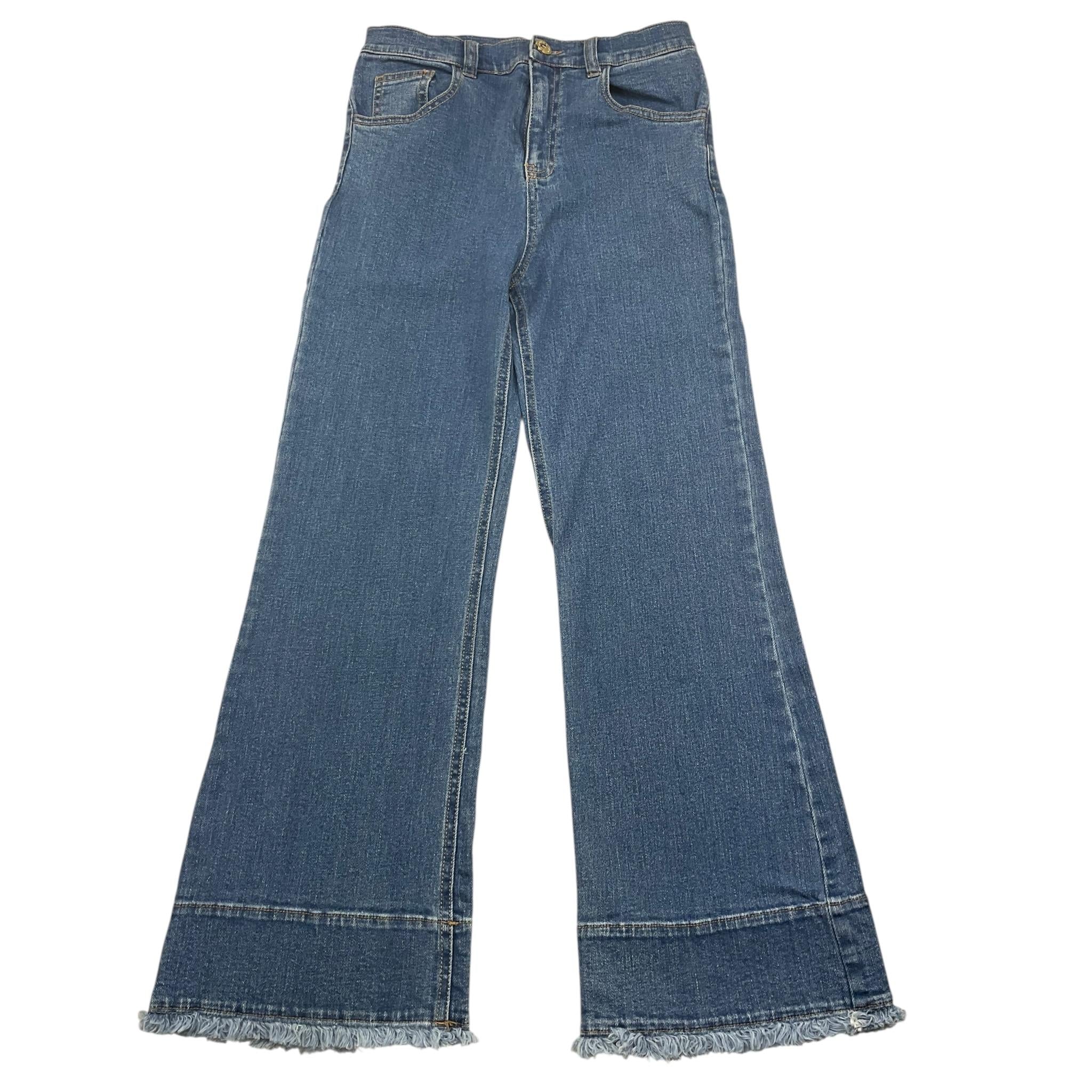 Elisabetta Franchi Jeans Tinta Unita 5 Tasche Modelloa A Zampa per Bambina EFPA279 AZZURRO ELISABETTA FRANCHI 