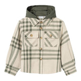 NAME IT camicia manica lunga fantasia quadri con cappuccio Beige per Bambino 13237393X BEIGE NAME IT 