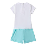 Sarabanda Completo 2 Pezzi T-Shirt-Short per Neonata 0B213N BIANCO/AZZURRO SARABANDA 
