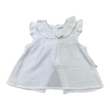Yoedu Camicia Giromanica Tinta Unita Bianco per Neonata