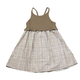 Petit Indi Abito Bicolore con Fantasia Quadri per Bambina SS25BK6527 BIANCO PETIT INDI 