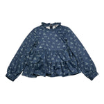 TRUSSARDI camicia manica lunga tinta unita con stampa cani Blu per Bambina TGA25022 BLU TRUSSARDI 