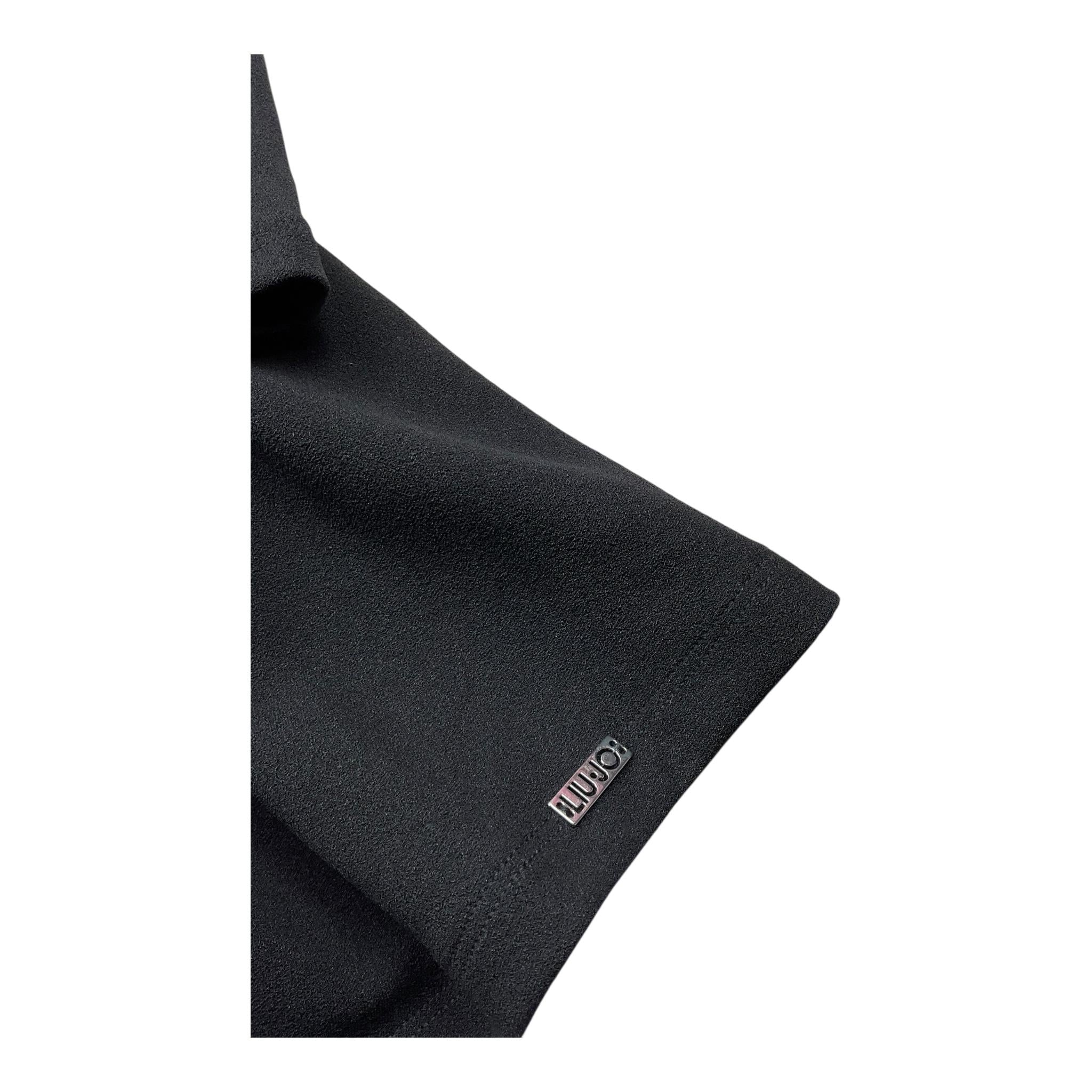 LIU JO abito manica lunga tinta unita con cravatta Nero per Bambina GF4062 NERO LIU JO 