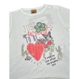 Please T-Shirt Girocollo tinta unita con Stampa Bianco per Neonata MB28030G BIANCO PLEASE 
