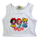 Mousse Canotta Tinta Unita Girocollo con Stampa per Bambina SKTC375W BIANCO MOUSSE 