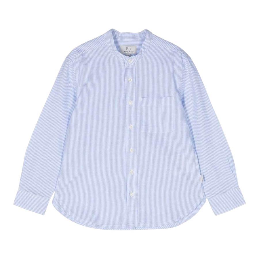 Woolrich Camicia Tinta Unita con Fantasia A Righe per Bambino CFWKSI0059 BIANCO/AZZURRO WOOLRICH 
