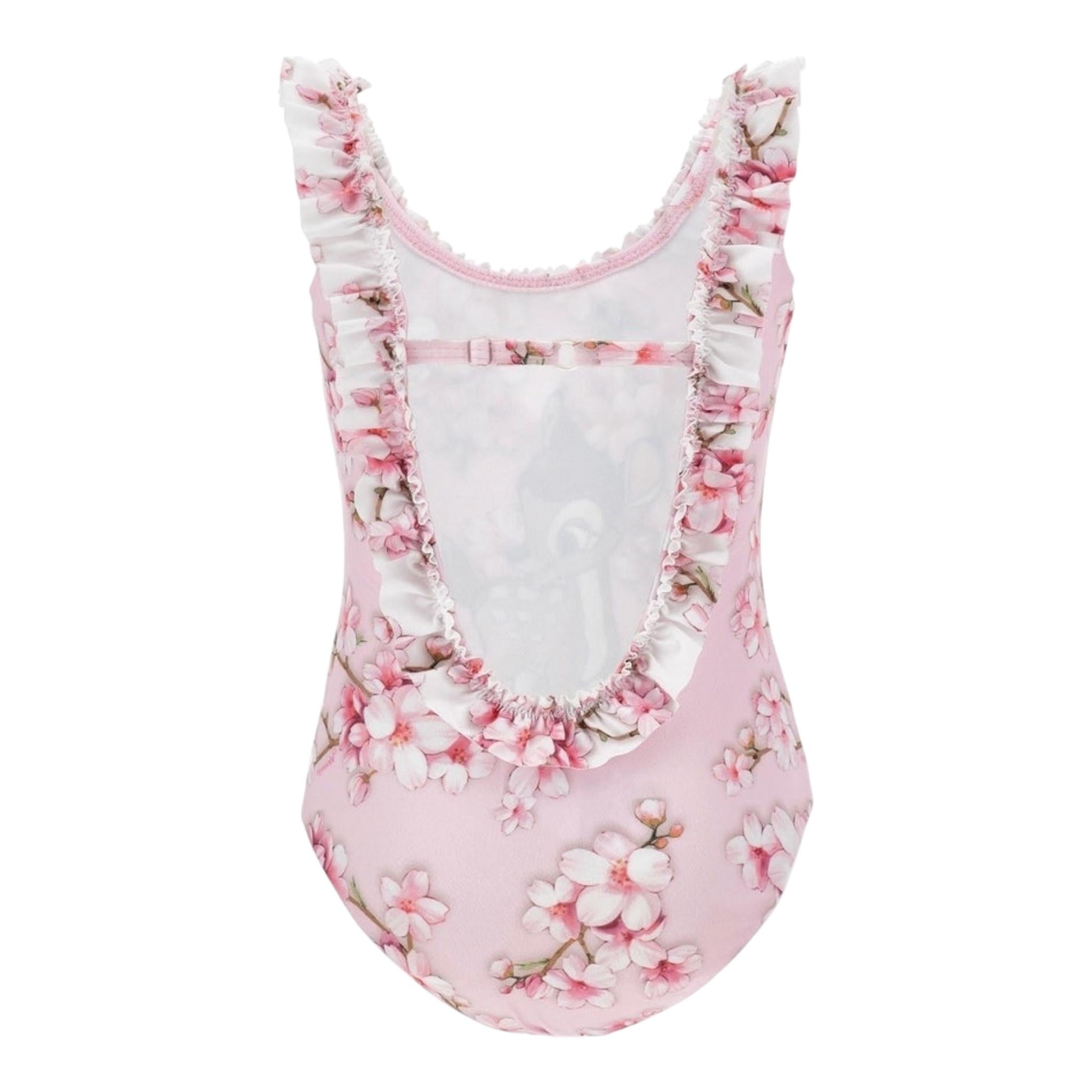 Monnalisa Costume Intero Tinta Unita con Stampa Bamby per Bambina 19E060 ROSA MONNALISA 