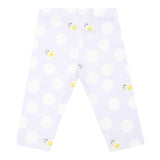 Monnalisa Leggins Tinta Unita Con Stampa Girasoli Lilla Per Neonata