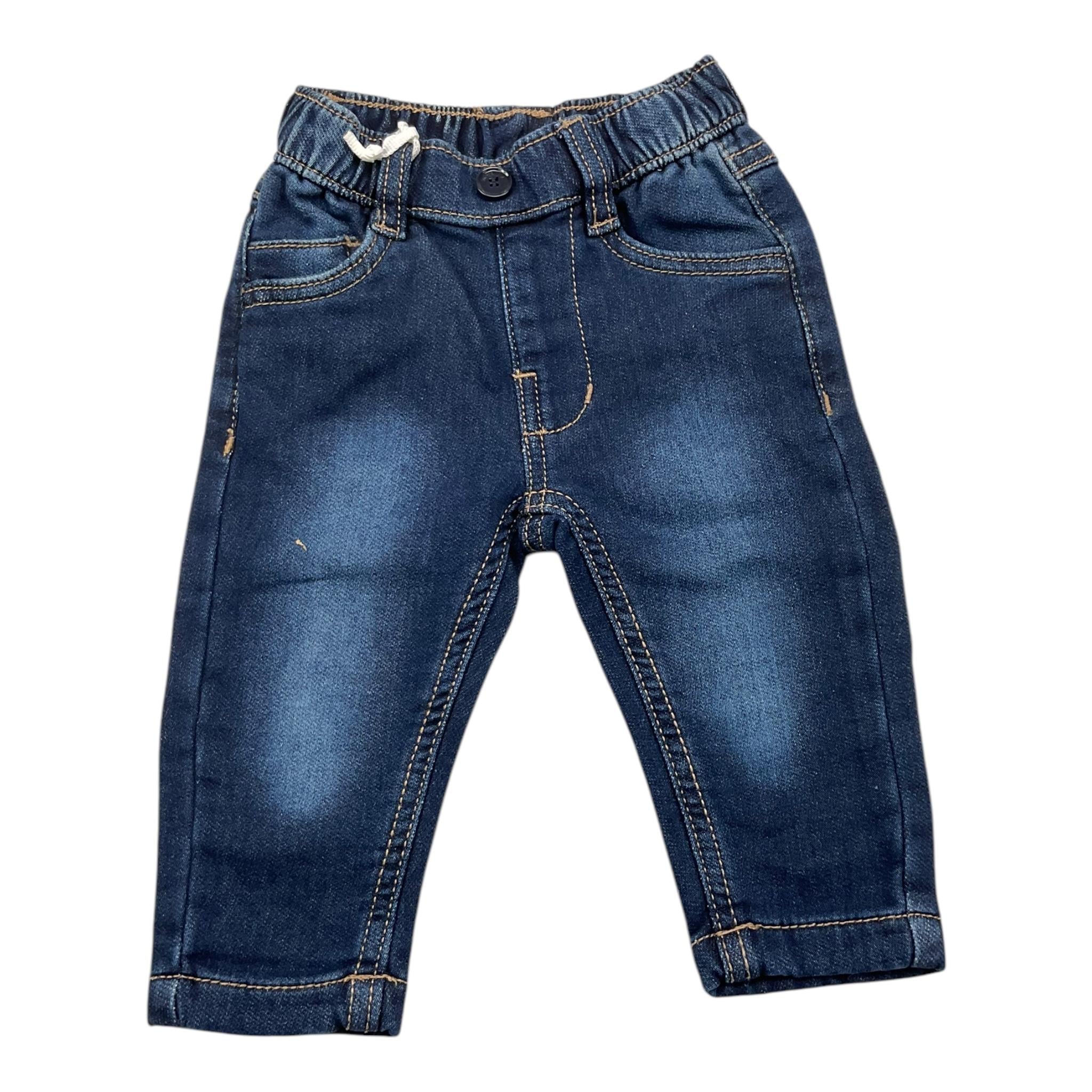MINI BANDA jeans tinta unita con elastico in vita Blu per Neonato 3A624 BLU MINI BANDA 