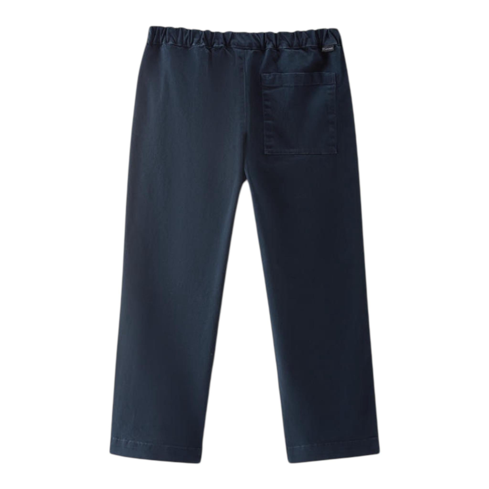 Woolrich Pantalone Tinta Unita con Elastico In Vita per Bambino CFWKTR0105MRUT3343 BLU WOOLRICH 