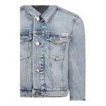 Calvin Klein Giubbino In Denim Tinta Unita con Bottoni per Bambina IB0IB02308 AZZURRO CALVIN KLEIN 