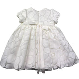 Le Bebe Abito Mezza Manica Tinta Unita con Ricami per Neonata LBG6328 BIANCO LE BEBE 