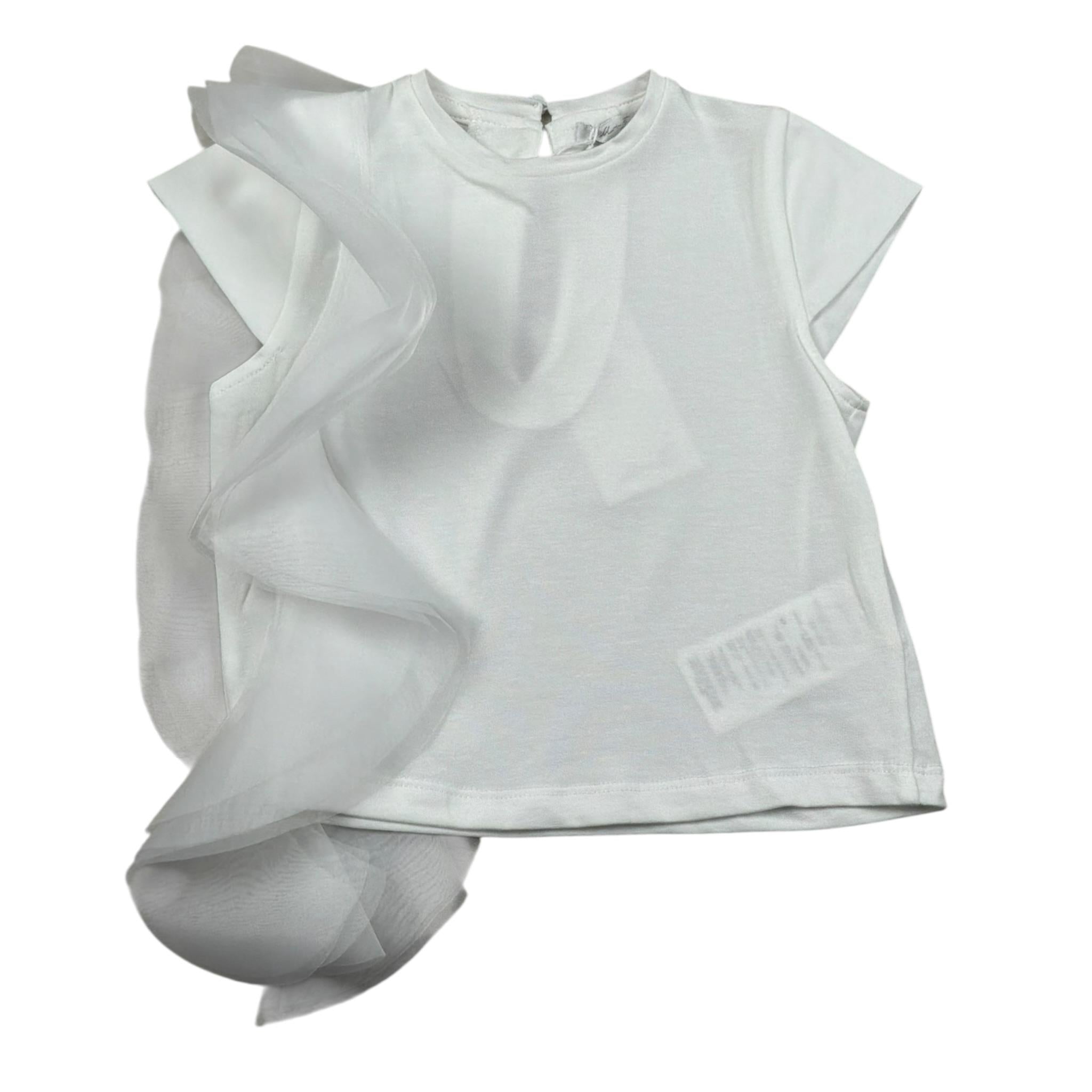M+E' T-Shirt Girocollo tinta unita con Tulle Bianco per Neonata UE1768NX BIANCO M+E' 