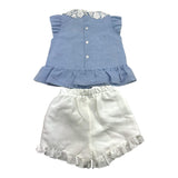 Barcellino Completo 2 Pezzi Camicia-Culotte Bianco per Neonata