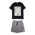 New Balance Completo 2 Pezzi T-Shirt-Bermuda Bicolore per Bambino LAKB0133X NERO/GRIGIO NEW BALANCE 
