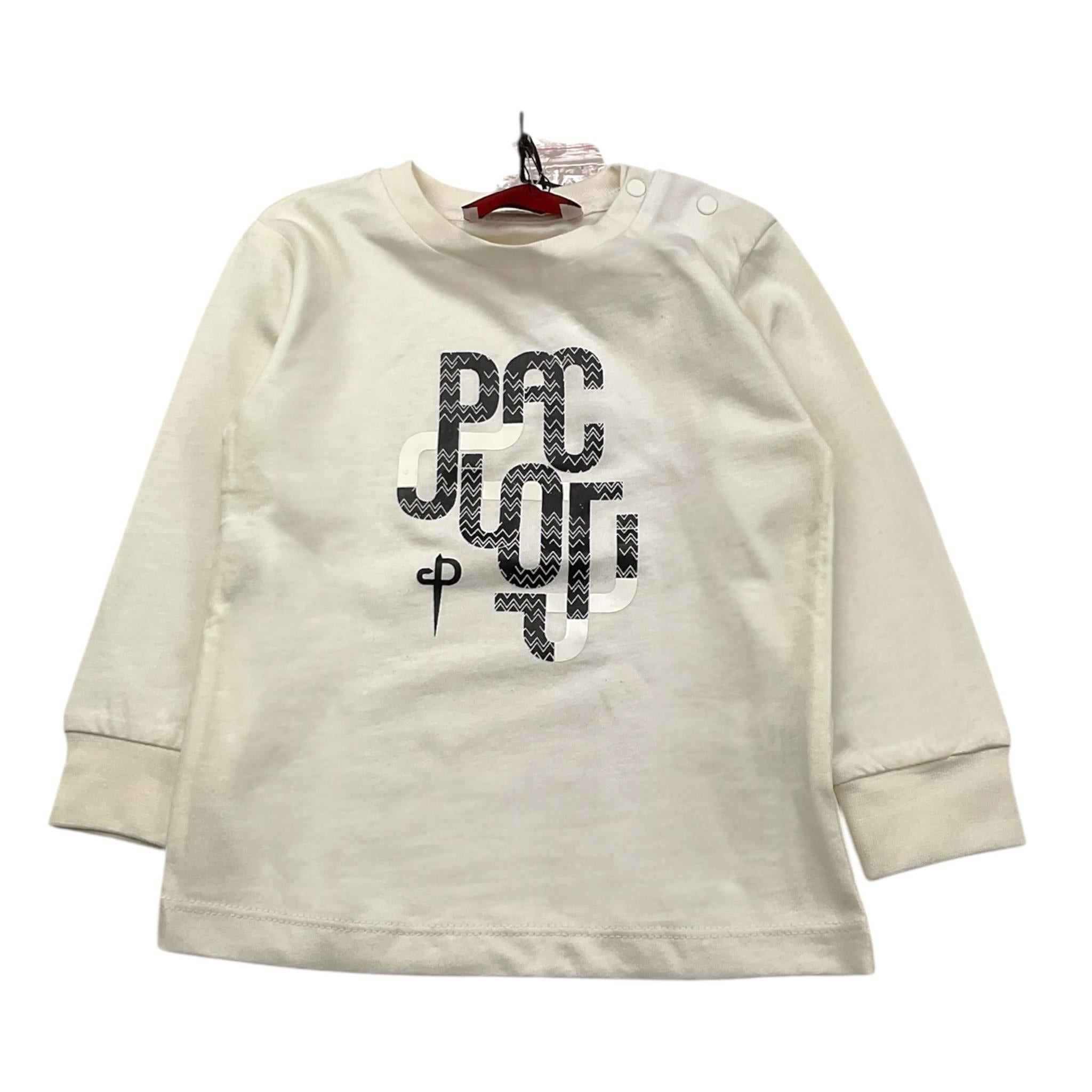 CESARE PACIOTTI shirt girocollo tinta unita con stampa Panna per Neonato TSP5352B PANNA CESARE PACIOTTI 