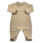 BAMBOOM+BABIES tutina manica lunga tinta unita con stampa in contrasto Fango per Neonato 702 FANGO BAMBOOM+BABIES 