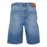 Diesel Bermuda In Denim Tinta Unita Con Girovita Regolabile Azzurro Per Bambino