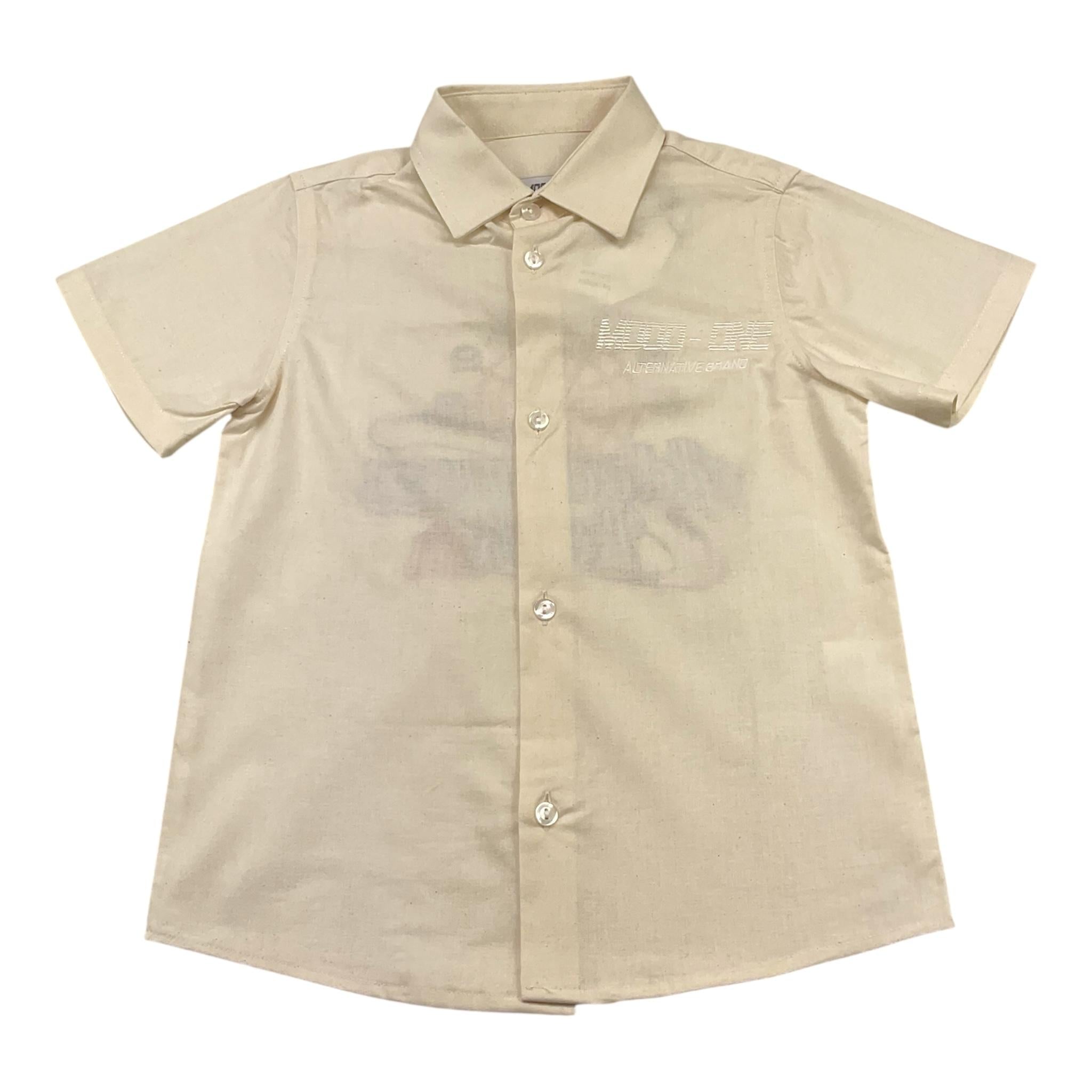 Mood_One Camicia Mezza Manica Tinta Unita per Bambino 395M PANNA MOOD_ONE 