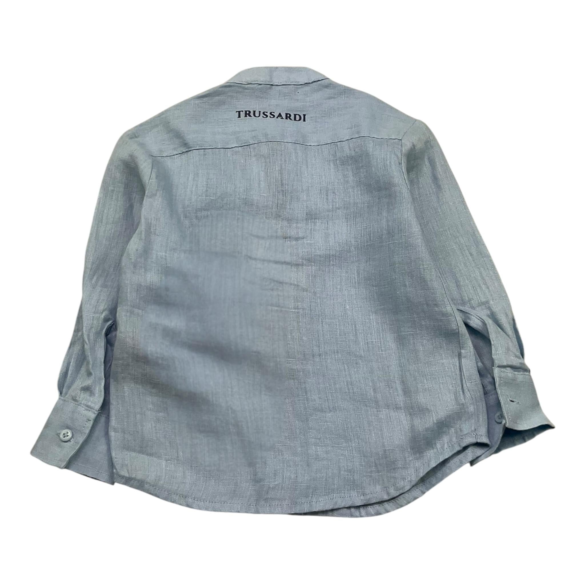 Trussardi Camicia Manica Lunga Tinta Unita per Neonato TIP23108CA AZZURRO TRUSSARDI 