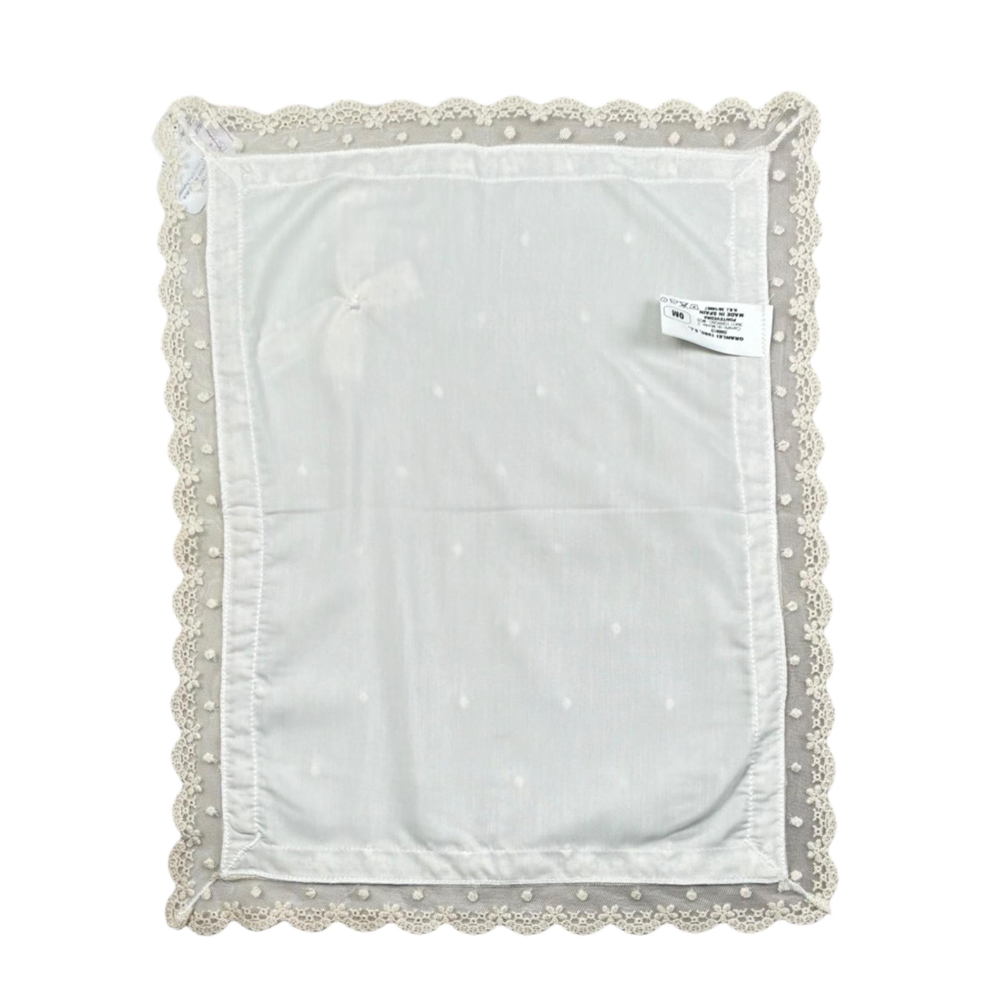 Granlei Coperta Tinta Unita con Ricami per Neonata 125111 PANNA GRANLEI 