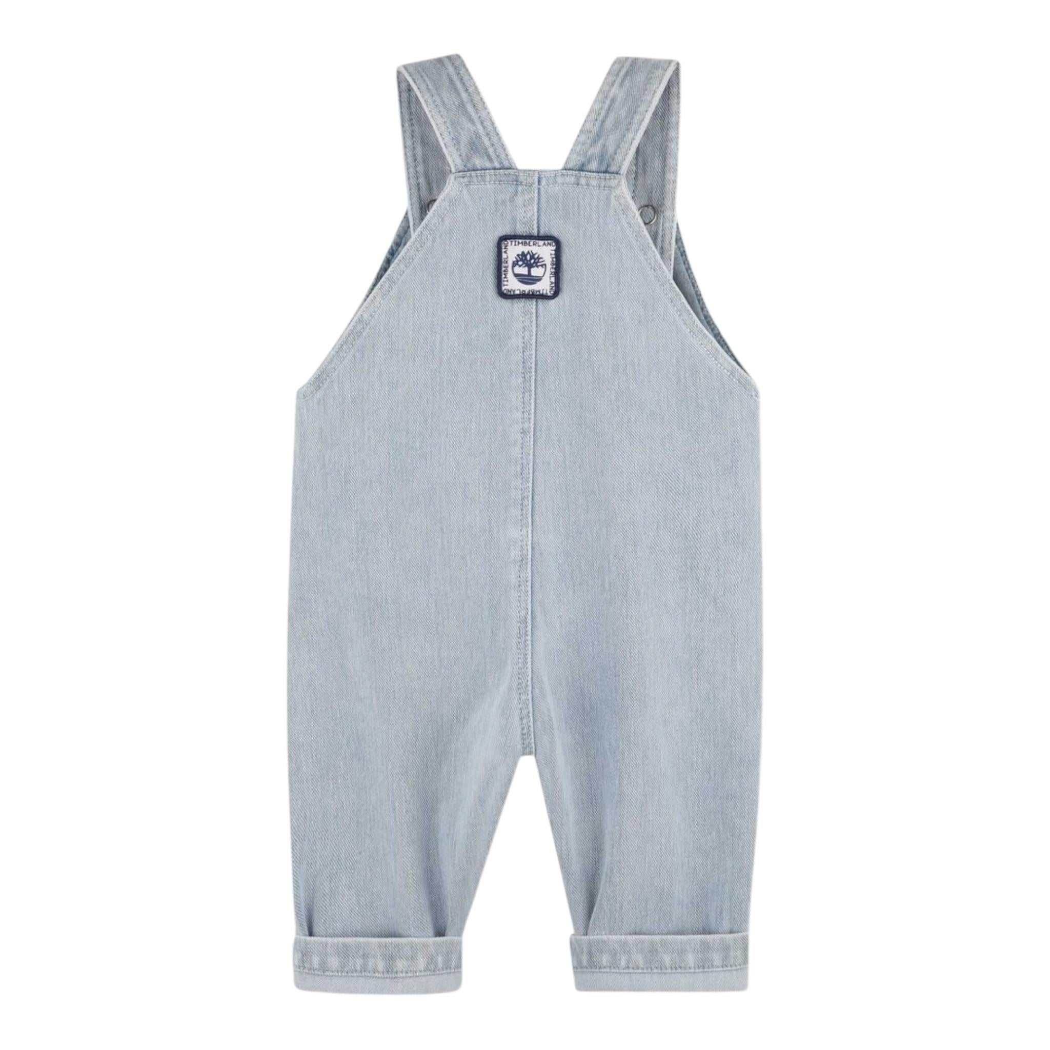 Timberland Salopette In Denim Tinta Unita per Neonato T60395 AZZURRO TIMBERLAND 